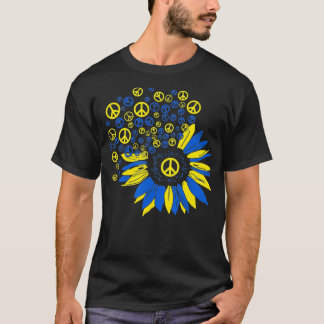 Sunflower Support I Stand With Ukraine Peace Mens  T-Shirt