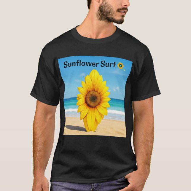 Sunflower Surfboard Ocean Vibes 🌻🏄‍♀️ T-Shirt (Front)