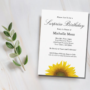 Sunflower Surprise Birthday Party Invitation