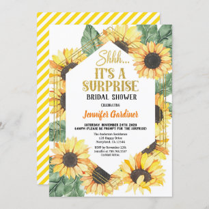 Sunflower Surprise Party Bridal Shower Invitation
