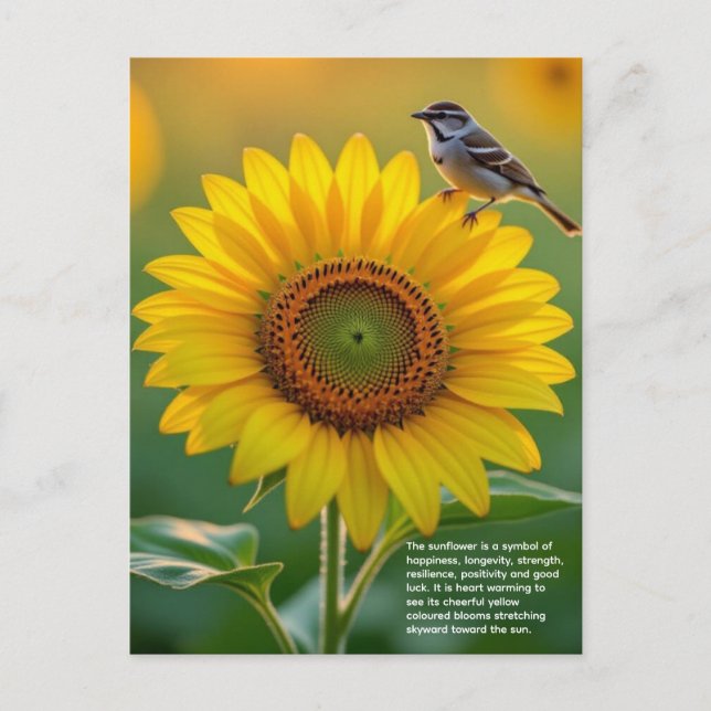 Sunflower Symbolism Postcard (Front)