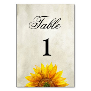 Sunflower table number. Rustic wedding. Country Table Number
