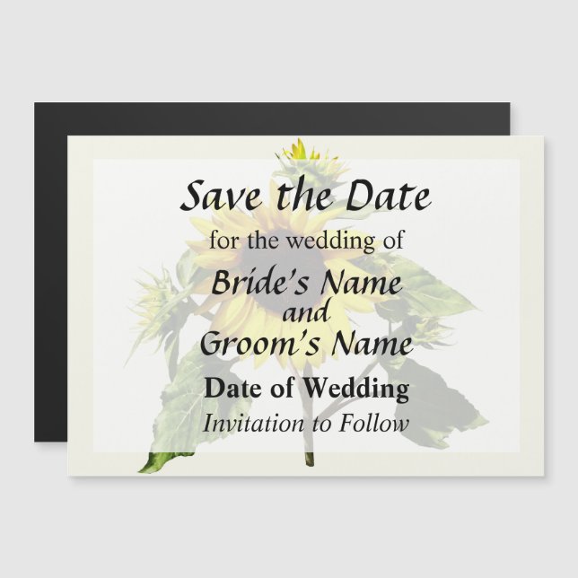 Sunflower Taking a Bow Magnetic Invitation (Front/Back)