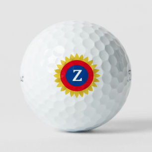 Sunflower Target Monogram  Golf Balls