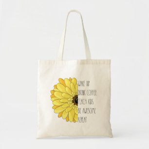 Sunflower Teacher Quote Tote Bag