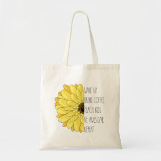 Sunflower Teacher Quote Tote Bag