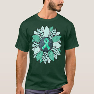 Sunflower Teal Ovarian Cancer Awareness Women Warr T-Shirt