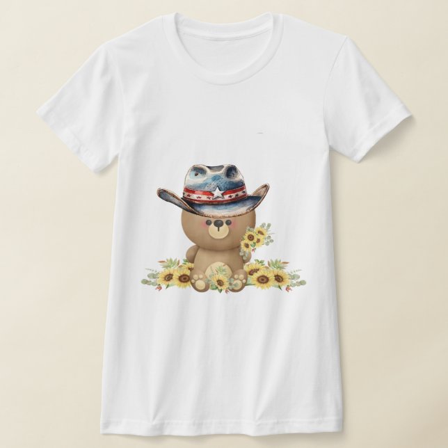 Sunflower Teddy Bear T-Shirt (Laydown)