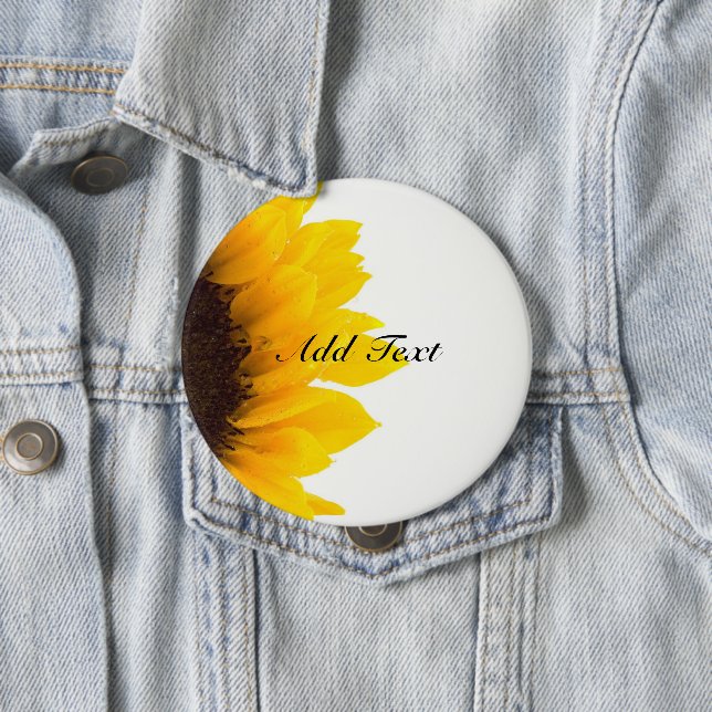 Sunflower template 10 cm round badge (In Situ)