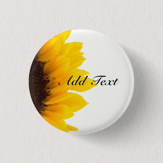 Sunflower template 3 cm round badge (Front)