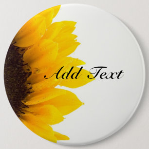 Sunflower template 6 cm round badge