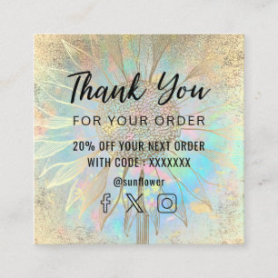 sunflower  thank you card