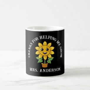 Sunflower thank you for helping me grow teacher coffee mug