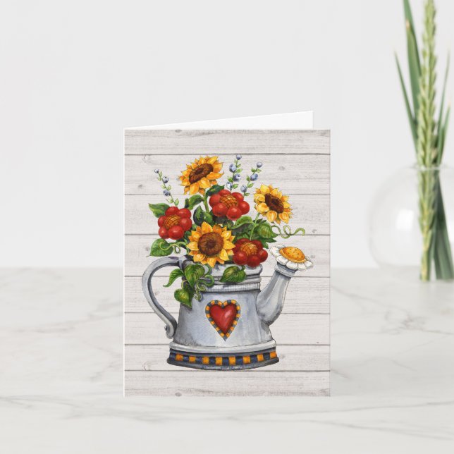 Sunflower Thank You or Blank Note Card (Front)