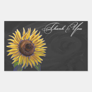 Sunflower Thank You Rectangular Sticker