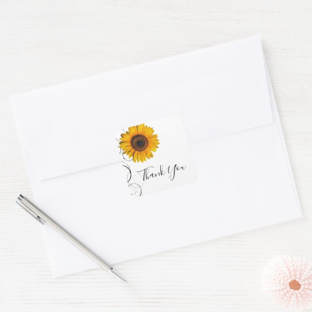 Sunflower Thank You Sticker (Envelope)