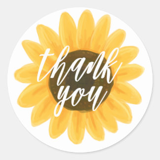 Sunflower Thank You Stickers
