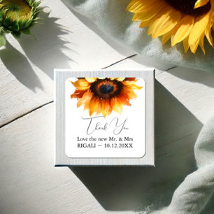 Sunflower Thank You Stickers