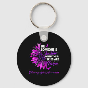 Sunflower Their Skies Are Purple Fibromyalgia Awar Key Ring