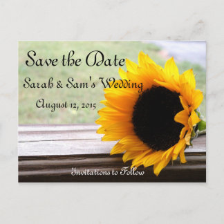 Sunflower theme announcement postcard
