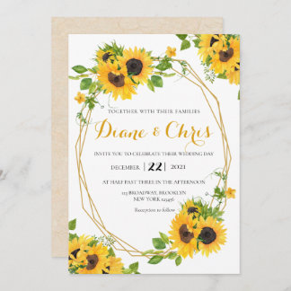 Sunflower Theme Invitation