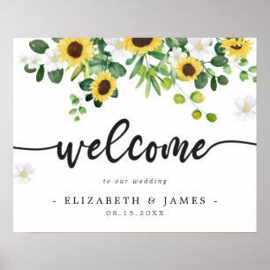 Sunflower Theme Welcome to Our Wedding Sign Poster