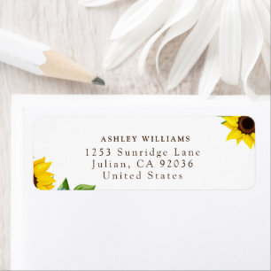 Sunflower Themed Return Stickers