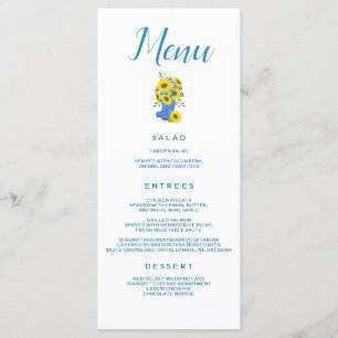 Sunflower themed Wedding Catering Menu