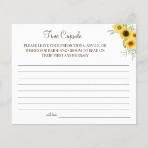 Sunflower Time Capsule wedding anniversary card
