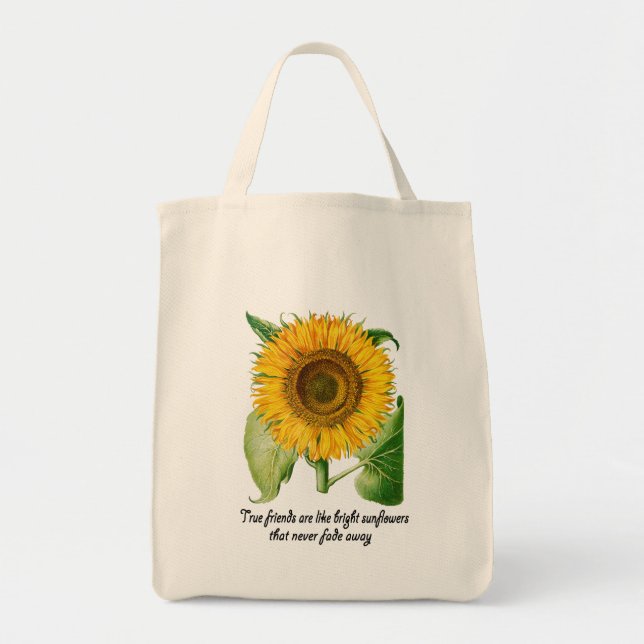 Sunflower Tote Shopping Bag Friend Flower Gift (Front)