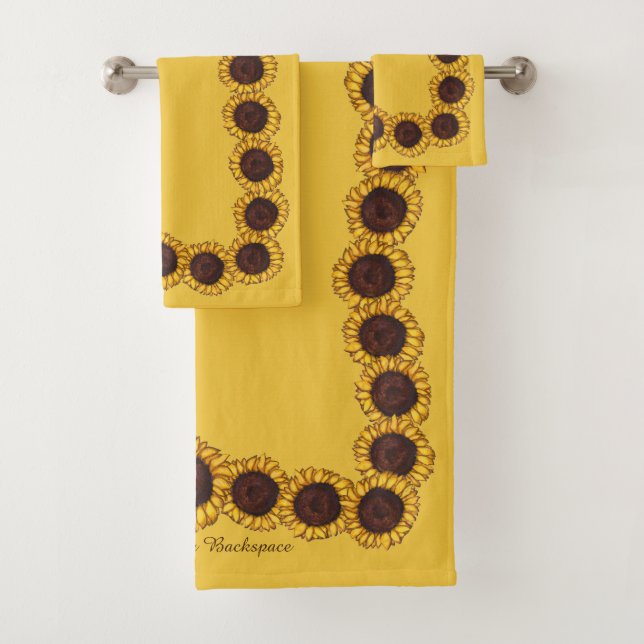 Sunflower Towel Sets Personalised Sunflower Towels (Insitu)