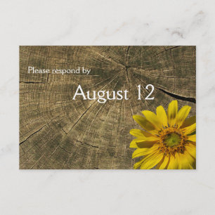 Sunflower Tree Stump Country rsvp with envelopes Card