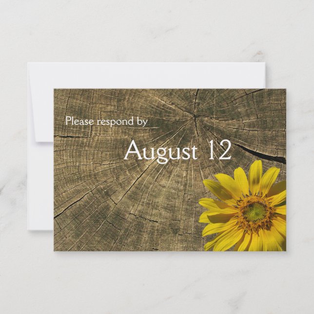 Sunflower Tree Stump Country rsvp with envelopes Card (Front)