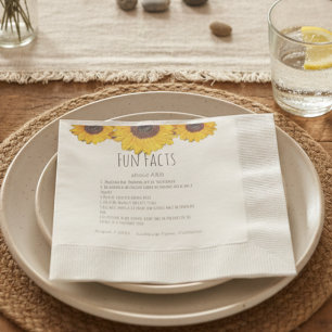  Sunflower trio  - Fun Facts Napkins