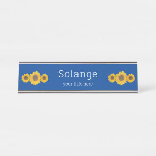 Sunflower trio -personalised   desk name plate