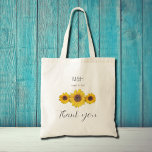 sunflower trio  -  wedding Thank you   Tote Bag<br><div class="desc">Sunflower trio -  personalized Thank you -   Tote Bag .
 Great for the weddings'  favor . Three sunflowers arranged in a row . Unique design in harvest time mood . By Alma Wad .</div>