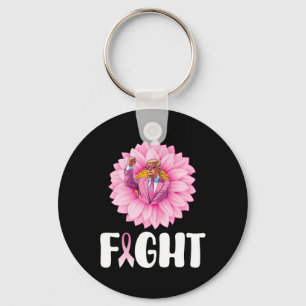 Sunflower Trump Fight Breast Cancer Awareness Octo Key Ring