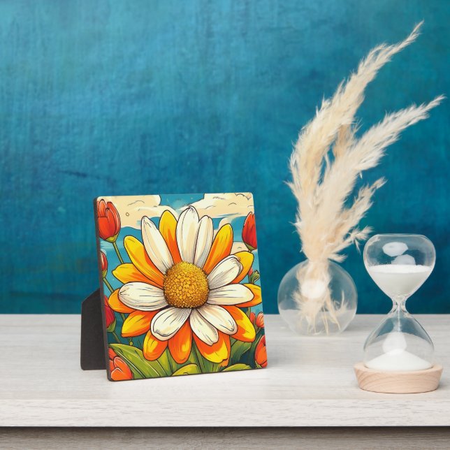 sunflower tulip flowers plaque (Insitu)