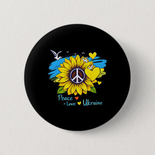 Sunflower Ukraine Flag Map Peace Love Ukraine Ukra 6 Cm Round Badge