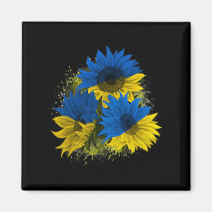 Sunflower Ukraine I Stand With Ukraine Peace Flag Magnet