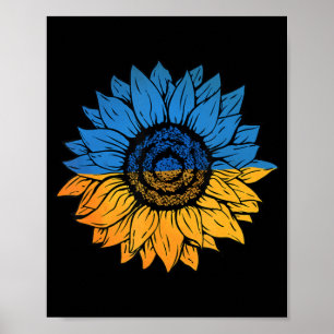 Sunflower Ukraine Ukrainian Flag Stand With Ukrain Poster