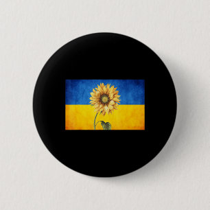 Sunflower Ukraine Ukrainian Flag Vintage Stand Wit 6 Cm Round Badge
