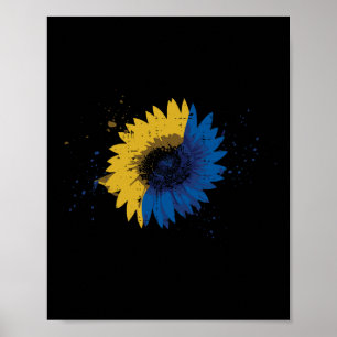 Sunflower Ukrainian Flag Free Ukraine Women Girls Poster