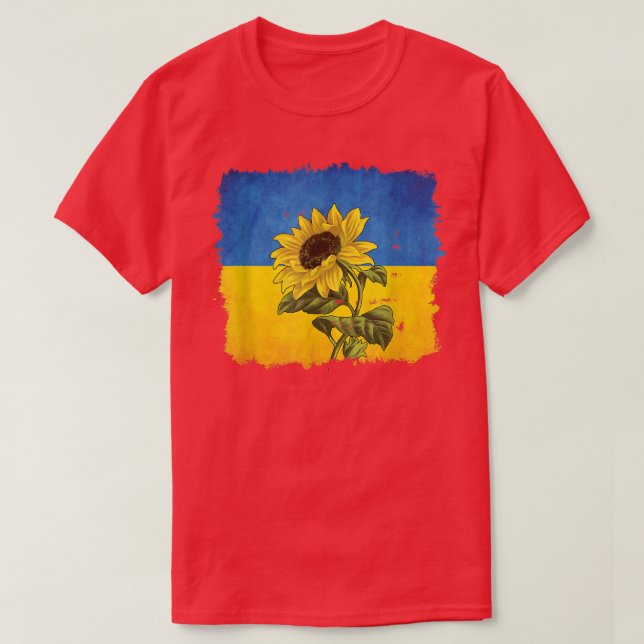 Sunflower ukrainian flag i stand with ukraine  T-Shirt (Design Front)