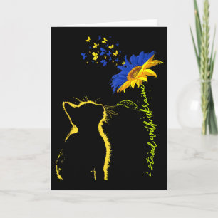 Sunflower Ukrainian Flag I Stand With Ukraine Ukra Card