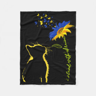 Sunflower Ukrainian Flag I Stand With Ukraine Ukra Fleece Blanket