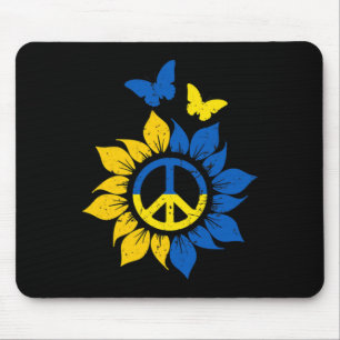 Sunflower Ukrainian Flag Vintage I Stand With Ukra Mouse Pad
