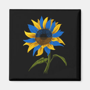 Sunflower Ukrainian Ukraine Flag Stand With Ukrain Magnet