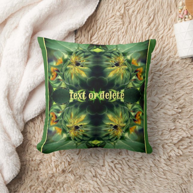 Sunflower Unfolding Abstract Personalised Cushion (Blanket)