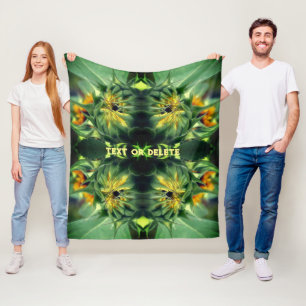 Sunflower Unfolding Abstract Personalised Fleece Blanket